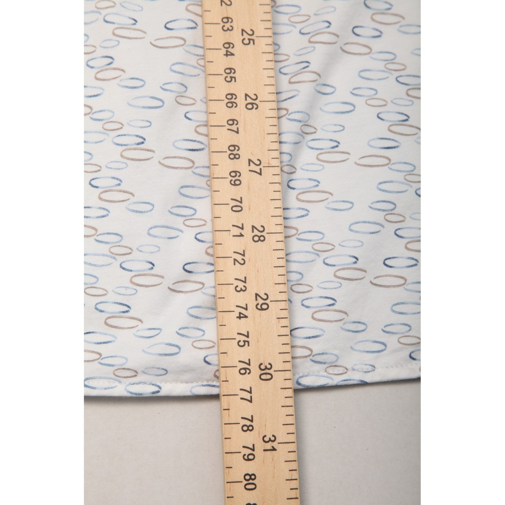 BUGATCHI Men's L White Blue Brown Oval Pattern 8-Way Stretch Short Sleeve Shirt - Picture 11 of 12